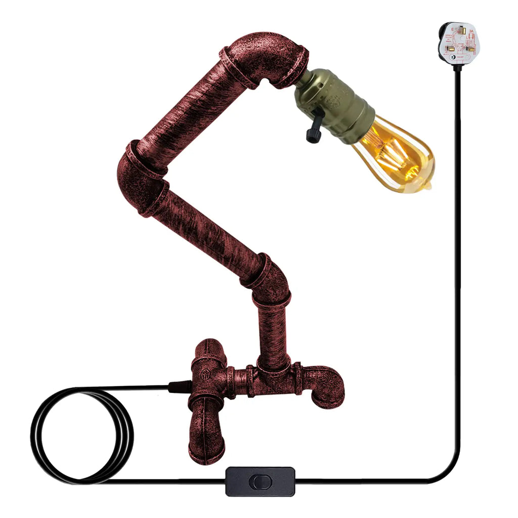 Water Pipe Steampunk Table Lamp with Switch~3378