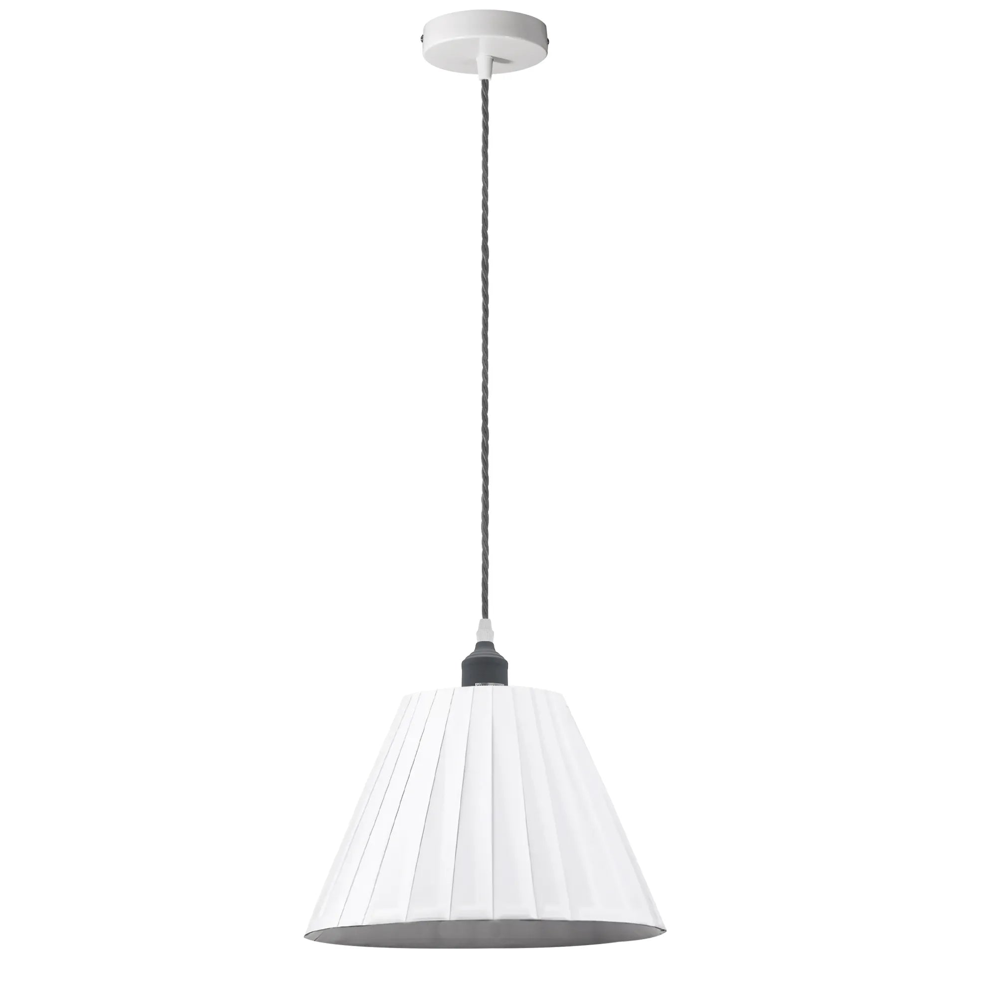 Contemporary Modern Pendant Light With Metal Fabric White Lampshade~5095