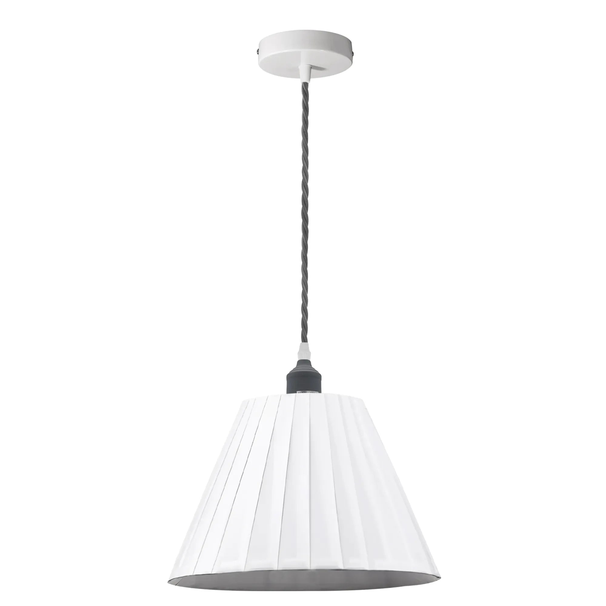 Contemporary Modern Pendant Light With Metal Fabric White Lampshade~5095