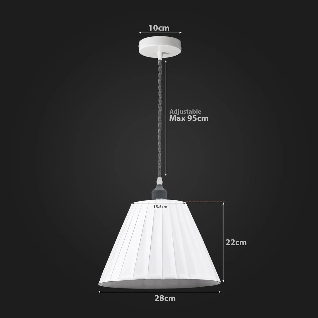 Contemporary Modern Pendant Light With Metal Fabric White Lampshade~5095