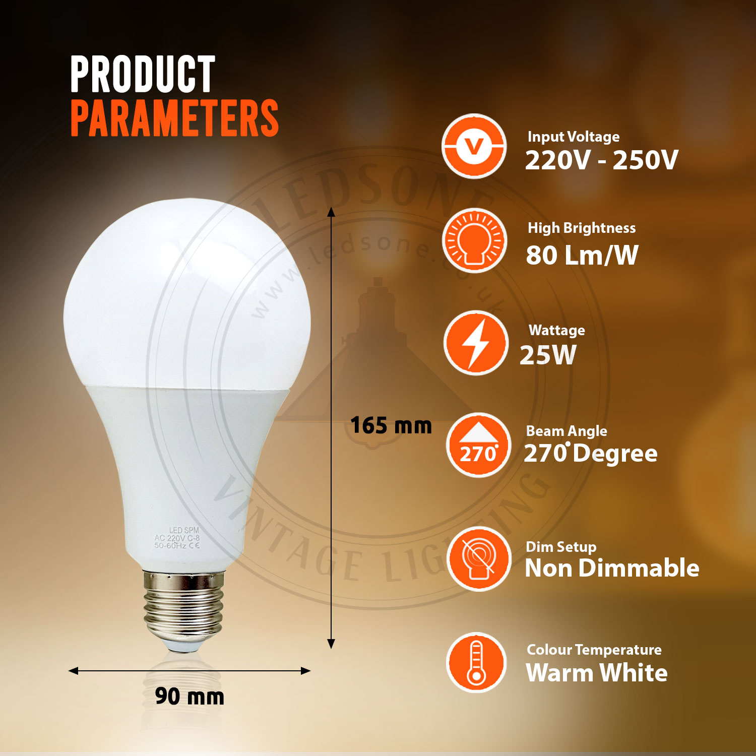 25W E27  Energy Saving Warm White Bulb ~1381