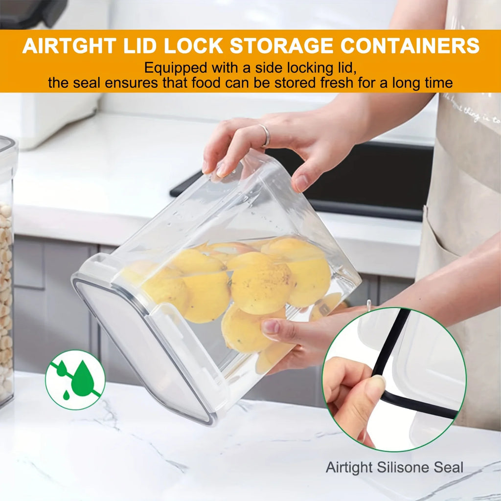 Kitchen 7pcs Food Containers Set BPA Free Plastic Airtight Storage Box With 10stickers and Pen